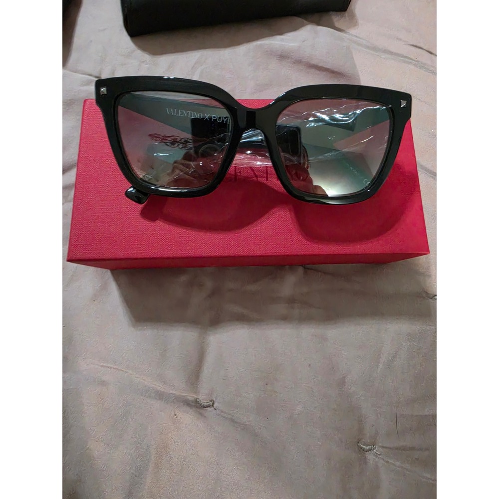 Valentino x Puyi VLTN Square Sunglasses Black Acetate Rockstud VA4080